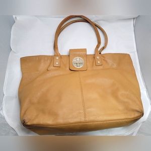 Kate spade large tote shoulder bag beige cream soft leather